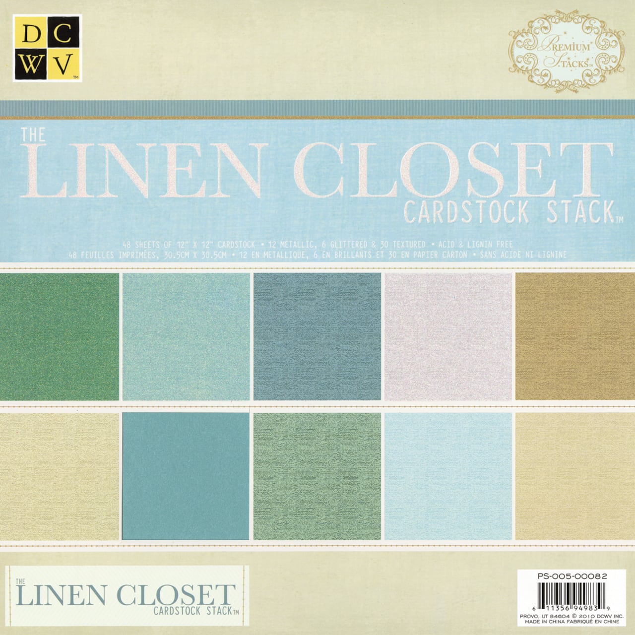 DCWV® Linen Closet Cardstock Stack™ Paper Pad 12" x 12"